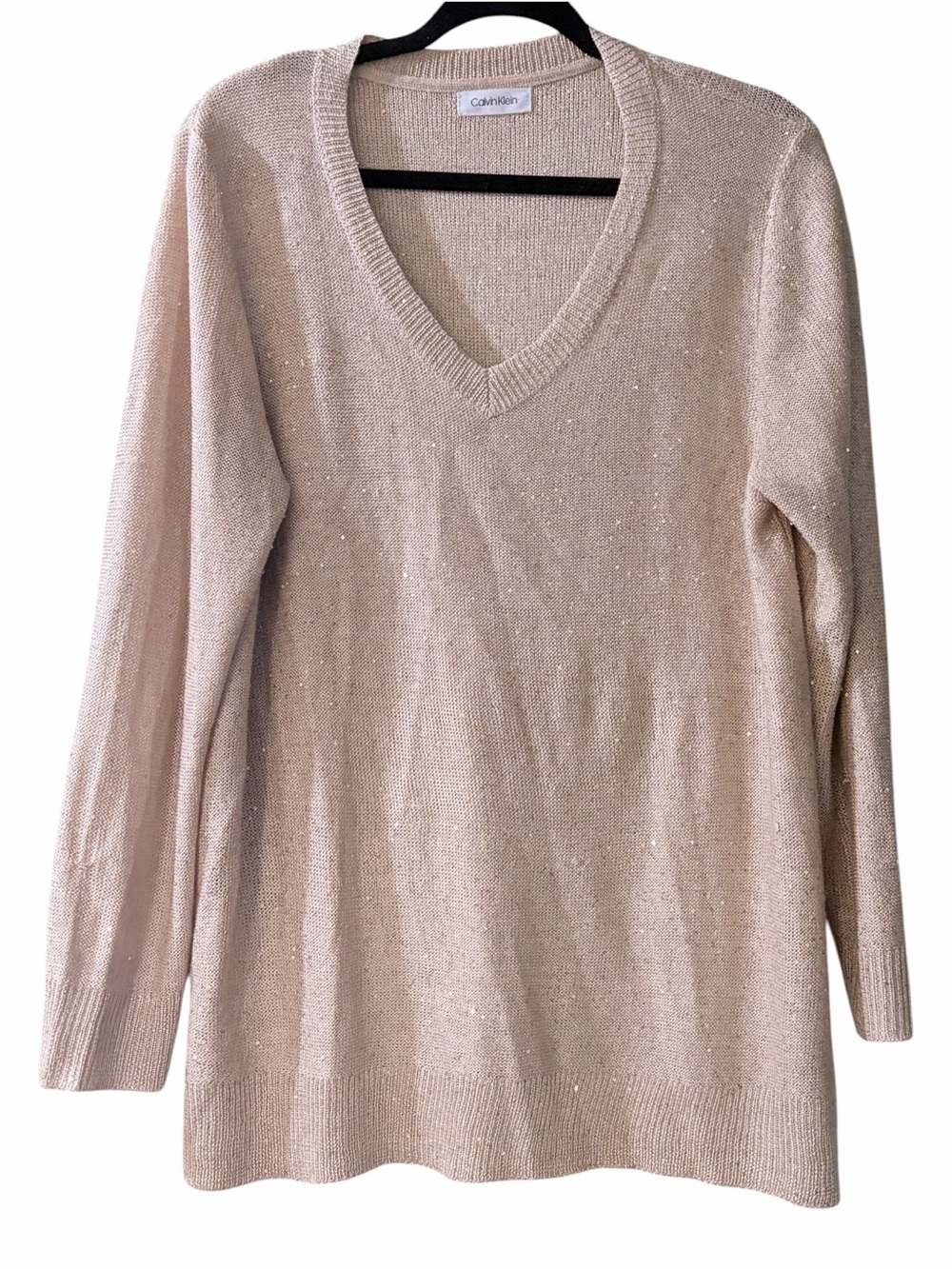 Calvin Klein Lightweight Gold Sequined Sweater - Flaws
